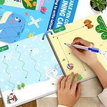 A Set Of Brain Training Exercises For Lines, Numbers, And Letters With Fine Motor Control Practice Sheets-Richly Illustrated Pages-A Comprehensive Guide For Pencil Control And Drawing Education | Learn Handwriting Techniques, Erasable Children's Writing Stickers, Back-To-School Gifts, Birthday Presents, And 11 Additional Holiday Items (Includes 1 Eraser And 2 Pencils), Designed To Enhance Focus And Cognitive Abilities - Multicolor - View 10