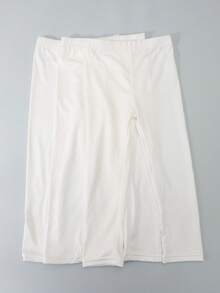 Bộ 3 quần legging mỏng màu trơn cho trẻ em, đa năng, có thể mặc lót hoặc mặc ngoài, thích hợp cho mùa xuân/thu. - trắng - Xem 9