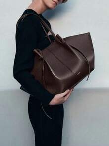 女士时尚单肩包、斜挎手提包、多功能特别版、优雅设计、大容量、轻便、适合工作、旅行、商务等各种场合，可装化妆品 - 咖啡 - 查看 2