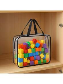 This 4 Packs Of Thickened, Transparent, Large-Capacity Plastic Storage Bags Features A Sturdy Zipper Pull And Is Suitable For Organizing And Storing Travel Items, Clothing, Building Blocks, And Various Household Items. A Must-Have For Homes - Multicolor - View 9
