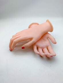 Resin Soft Silicone Fake Hand Model, Bendable Fingers For Nail Art Practice, Bracelet, Watch And Ring Display, Suitable For Livestream And Window Display - A - View 2