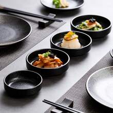 Plato de inmersión multiusos de fibra de carbono negro/resistente a impactos/apilable/resistente al desgaste/fácil de limpiar/plato versátil y práctico para condimentos/salsas/aperitivos/apto para hot pot y sashimi - Negro - Ver 4