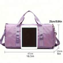 Large Capacity Waterproof Gym Bag For Women Men With Shoes Compartment Wet Pocket Travel Duffel Bag - Màu be - Xem 2