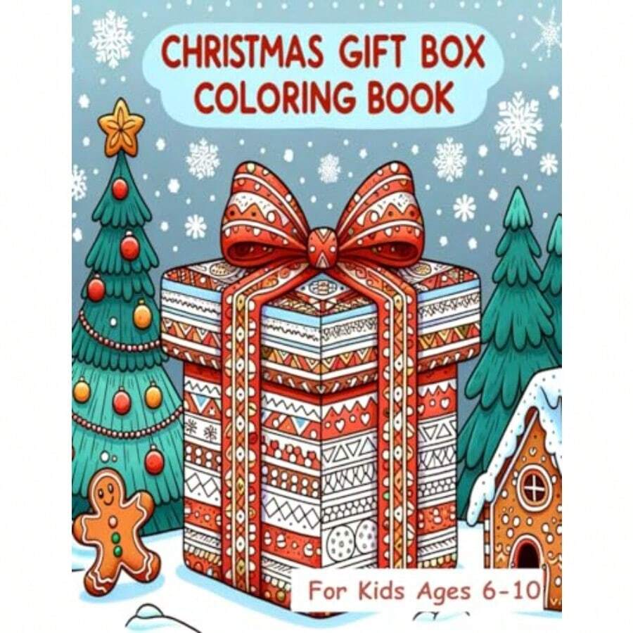 Christmas Gift Box for Fun and Festive Holiday Illustrations Perfect Stocking Stuffer Ideal Gift for Boys and Girls - como en la foto - Ver 1