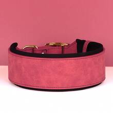 可调节PU皮革加厚狗项圈,适合中大型犬,例如灵缇犬 - 彩色 - 查看 16