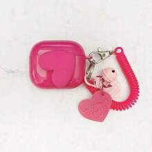 3D立体紫红色心形保护壳，兼容苹果耳机，防刮防摔。 - 粉色 - 查看 10