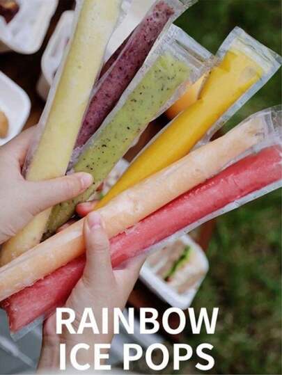 Reusable Popsicle Bags, Made Of PET Material, Suitable For Storing Yogurt, Fruit, Etc., Great For Travel And Outdoor Use