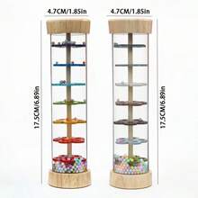 1pc Wooden Rain Stick Sensory Learning Toy, Baby Shaker Musical Instrument, Simulated Rain Sound Rattle, Newborn Grasping Toy, Helps Soothe And Improve Motor Skills, Suitable As Newborn Gift - Multicolor - View 7