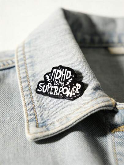 1PC "ADHD Is My Superpower" Enamel Pin - Mental Health Awareness Brooch For Backpacks & Lapels