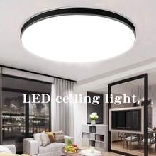 220V LED Ceiling Light, Available In Pure White/Wood Grain/Black/Gold, Home Decor Lighting Fixture, Suitable For Bedroom/Living Room/Study/Closet/Kitchen/Hallway/Studio/Office/Shop, Choose Appropriate Size Based On Usage Needs - LED Three-proof Ceiling Light - View 11