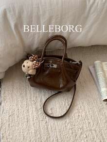 Túi xách thời trang nhỏ gọn, thanh lịch, tối giản, đa năng kèm mặt dây chuyền dành cho nữ. - Cà phê - Xem 1