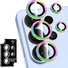 1pc Compatible With Samsung Galaxy S26/S26 Ultra/S26 Plus CD Pattern Rear Camera Lens Protector Tempered Glass S26 Series Metal Ring Camera Lens Film, Easy Installation Positioning Lens Film Camera Protector Protective Pad Black Multicolor Silver Blue Purple Camera Lens Cover - Multicolor - View 10