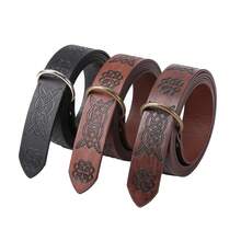 Celtic Medieval Renaissance Style Embossed Leather Belt, PU Leather - Unity - View 7