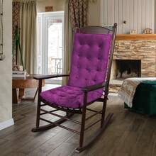 ELFJOY - Juego de 2 cojines mecedoras grandes con corbatas respaldo alto y cojín de asiento color morado - Morado - Ver 5