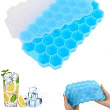 37-Cavity Honeycomb Silicone Ice Cube Tray With Dust Cover, Easy To Press And Remove, Creative DIY Ice Mold - Multicolor - View 2