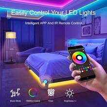 100ft RGB Music Sync Color Changing LED Strip Lights, With Smart APP Control Remote, Suitable For Bedroom Room Lighting, Soft Home Decor - Colored Light - View 4