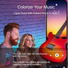100ft RGB Music Sync Color Changing LED Strip Lights, With Smart APP Control Remote, Suitable For Bedroom Room Lighting, Soft Home Decor - Colored Light - View 8