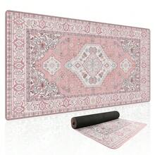 Pink Desk Mat,XXL Extended Large Mouse Pad,Gaming Mousepad With Stitched Edge,Non-Slip Rubber Base Keyboard Desk Pad For Home Office Study Game (Pink) - Rectangle - View 1
