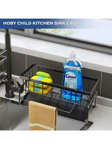 1pc Stainless Steel Kitchen Sink Organizer Rack With Sponge Holder, Soap Dish, Cloth Hook, 2026 New Kitchen Sink Basket, Sink Storage Basket, Sink Basket Organizer - Multicolor - View 8