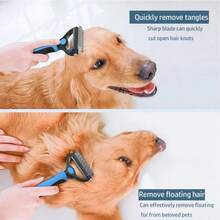 Pet Deshedding Brush, Suitable For Cats And Dogs, Pet Grooming Supplies - Pink - View 5