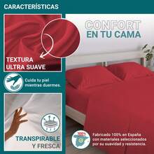 Ecommerc3 3-4 Piece Cotton Sheet Set, Fits Beds 80-200 Cm, Wide Variety Of Colors - 紅色 - 查看 6