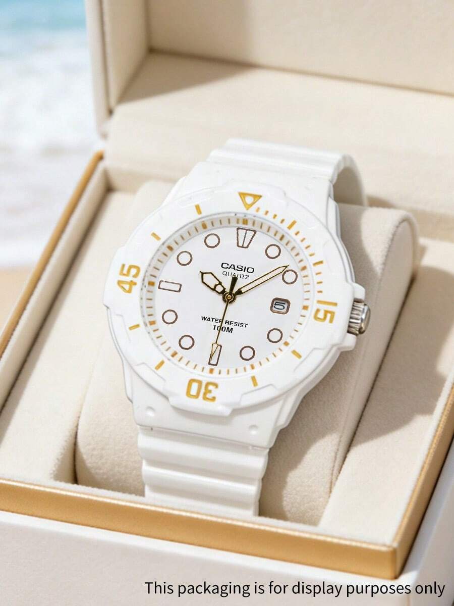 Casio Unisex Quartz Watch With Rubber Strap, Suitable For Daily Wear, Macaron LRW-200H-7E2 - White - View 1