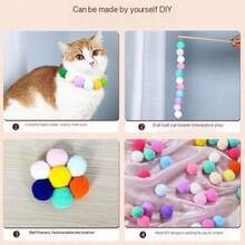 200pcs Cat Toys, Pet Plush Balls, Cat Interactive Toys, Cat Supplies, Training Starter Kit, Mini Plush Ball Games, Elastic Plush Balls, Cat Essentials, Dog Toys, Pets, Cat Accessories, Plush Toys, Cat Supplies - Multicolor - View 6