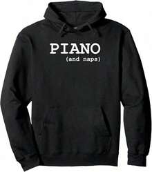 Piano Compatible - Musician And Pianist Hoodie - Black and White - View 7