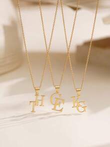 Personalized 2-Letter Initial Necklace, Elegant Name Pendant Necklace, Couple Necklace, Anniversary Gift - Multicolor - View 4