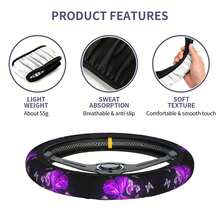 1pc Butterfly Print Car Steering Wheel Cover, Waterproof, Fits 14.5-15 Inch Steering Wheel, Protective Cover For All Seasons - Multicolor - View 10