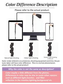 2条装合成长扭辫马尾接发，带橡皮筋，26英寸拳击辫接发，适合女性日常使用 - 彩色 - 查看 8