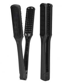 1支陶瓷直发梳，尼龙刷毛，V型桨状梳，适用于抚平并造型浓密粗硬的头发，双面直发梳，二合一梳理和直发梳，温和去除缠结。 - 彩色 - 查看 11