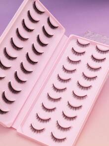 AYRMILLA 20Pairs Cat Eye Eyelashes Fox Natural False Eyelashes Fluffy Soft Dramatic 3D Mink Eye Black Thin Long Lash Multi-Layer Short Thick Eyelash Extended Large Volume Makeup Cross Wedding Parties Club Daily Work Meetings Comfortable Lashes - 黑色 - 查看 8