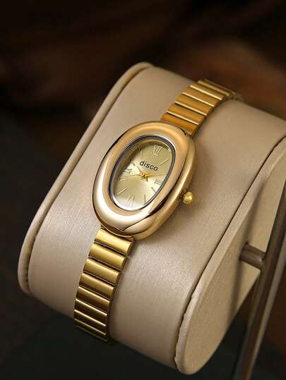 Golden Oval Women's Quartz Watch Exquisite Fashion Art Retro Suitable For Daily Matching Gift Is The Best Choice For Gifts