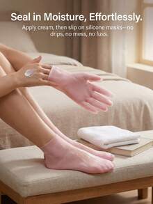 1 套包含 1 双袜子 + 1 双手套 - 硅胶防护保湿足部去角质膜袜子和手套、防水防裂足膜袜子、保湿美白手套、保湿袜、护肤袜、沙滩袜 - 彩色 - 查看 6