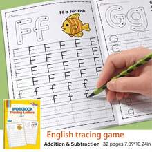 32-Page Letter Tracing Workbook, Featuring Exercises For Letters A To Z | An Interesting Early Writing Book, Including Drawing Pages, Magical Words, Workbook, And A Durable English Writing Notebook, A Must-Have Item For The School Season - Multicolor - View 7