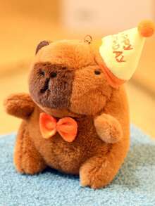 1pc Capybara Plush Doll Cartoon Pendant, Soft Stuffed Plush Capybara, Crochet Capybara, Capybara Bag, Frog Teddy Bear, Capybara Stuffed, Capybara Plush - Multicolor - View 8