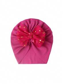 1pc Cute Ribbed Infant Bow Headband Hat, Suitable For Spring/Summer - Multicolor - View 9