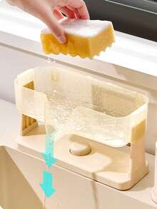 1pc Suction Cup Kitchen Sink Storage Rack Space Saving Detachable Dishcloth Organizer Non-Slip Self-Draining Sponge Drain Holder - View 6