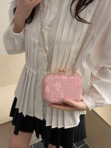 Cheongsam Dedicated Handbag, High-End Clutch Bag, Formal Dress Handbag, Wedding Mother Of The Bride Bag - Pink - View 6