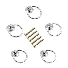5 tay nắm vòng kim loại, núm tròn hợp kim, thích hợp cho tủ, bàn trang điểm, ngăn kéo, tủ đựng đồ. - Nhẫn - Xem 9