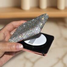 Luxury Rhinestone Puff Case Empty Box, DIY BB Cream Foundation Refill, Square Cushion Compact Universal Replacement Case - White - View 9