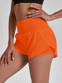 Powerista Absorbs Sweat Breathable Sports Shorts Stretchy Shorts Sweater Shorts - 橘色 - 查看 6