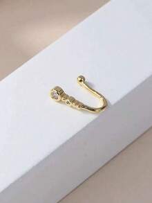 1pc Elegant Copper Zirconia Gourd Shaped Simulated Nose Piercing Jewelry, Suitable For Women, Club, Party, Birthday Gift - Multicolor - View 6