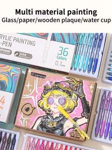 1pc Blue Fruit Click Pen, 90/72/54/36/18/12/6 Color Options, Retractable Acrylic Drawing Pens For Journaling, Full Color Set, 0.7mm Large Capacity Highlighter Pens, Back To School - Drawing Journal - View 11