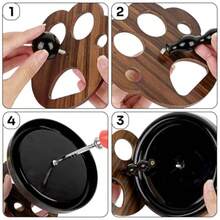 Wooden Cat Paw Toothbrush Holder - 5-Slot DIY Electric Toothbrush Stand And Makeup Brush Organizer - Walnut Finish Decorative Vanity Caddy Brown - màu nâu - Xem 4