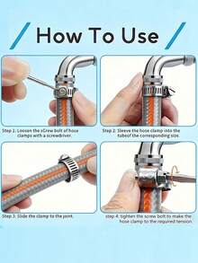 25pcs Adjustable Stainless Steel Hose Clamps - Suitable For Household Pipes, Automotive And Industrial Applications - Round Socket Design - Round - View 6