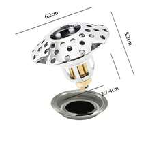 Copper Wash Basin Drain, Leak-Proof Sink Drain With Pop-Up Stopper, Press-Type Anti-Odor - Silver - View 6