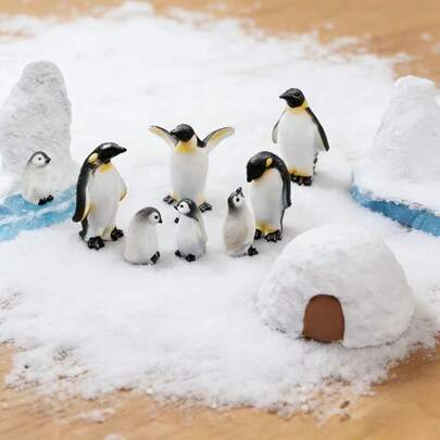 Bộ mô hình chim cánh cụt mini và cảnh Bắc Cực, bao gồm nhiều hình và mô hình chim cánh cụt khác nhau, thích hợp để trang trí bàn làm việc, phục vụ mục đích giáo dục, làm quà tặng sinh nhật, tượng nhỏ và trang trí nội thất ô tô, không cần điện.