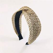1pc Bag Hollow Out Fabric & Plastic Headband, 7cm Wide, Suitable For Daily Wear - Multicolor - View 8